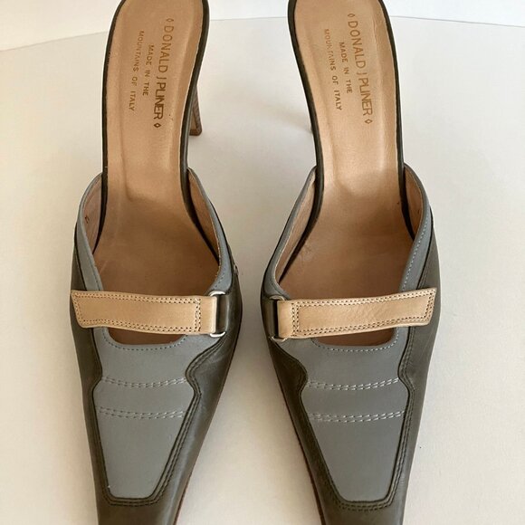 Donald Pliner Leather Shoes - Designer Mules Size 8 - Picture 1 of 8